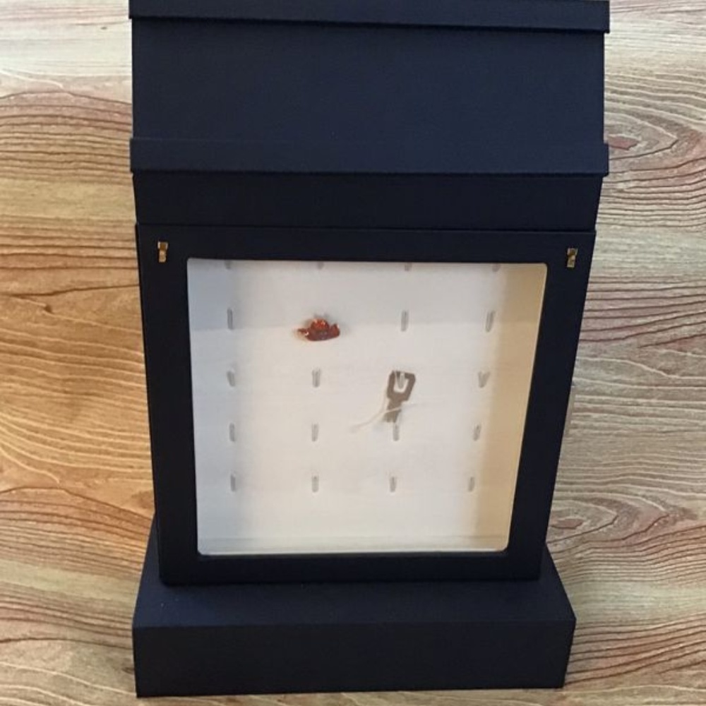 Jewelry Display Case Navy Faux Leather with lock a